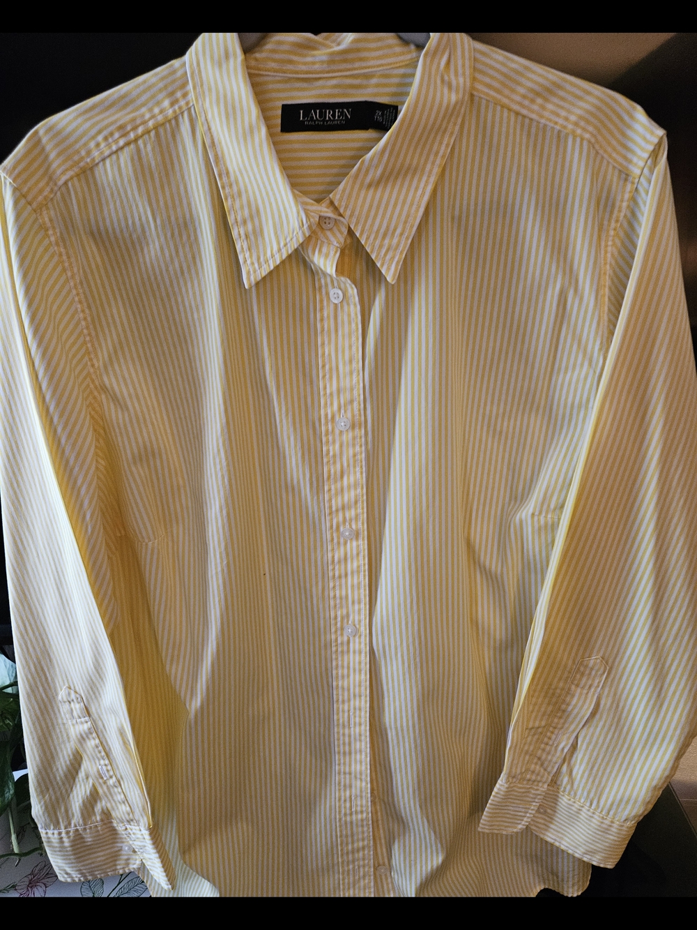 Lauren Ralph Lauren Yellow and White Striped  Shirt
